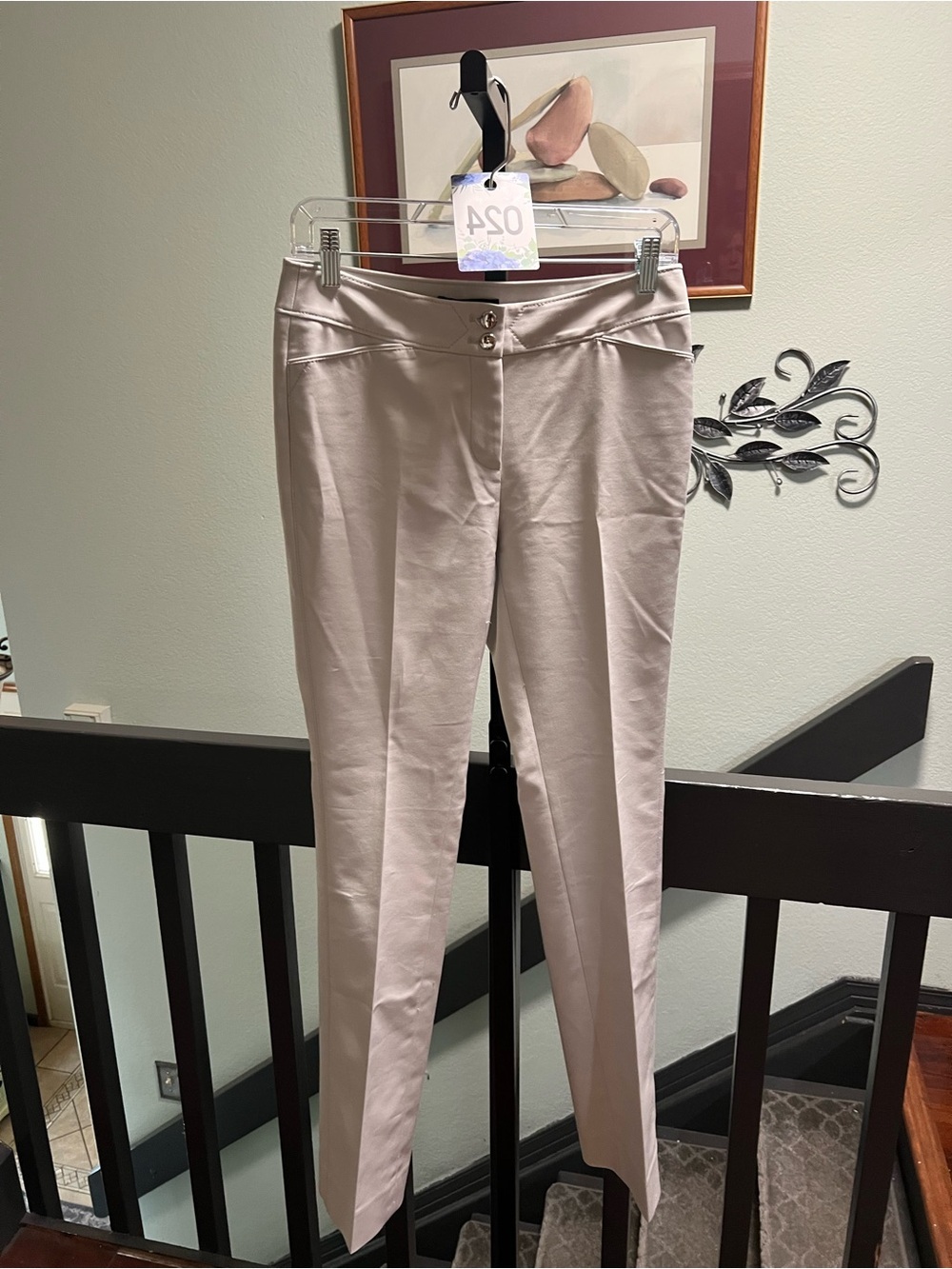 White House Black Market Light Beige Straight Leg Pants #DS024